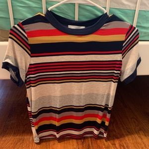 Gaze Striped Short Sleeve Shirt- Size S